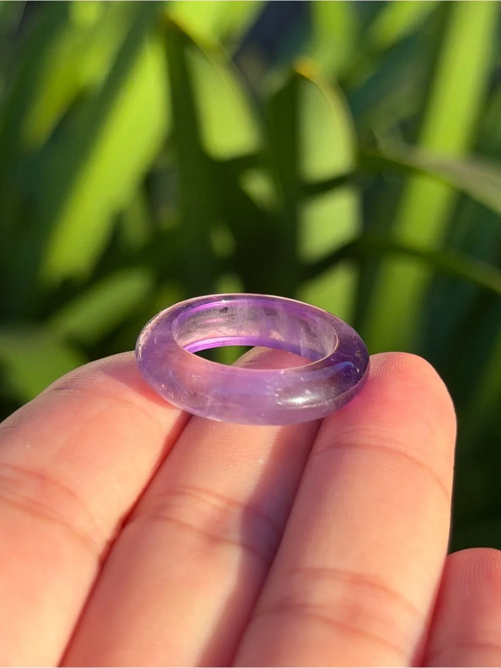 Size 6.25 Translucent Purple Amethyst Dome Ring 2197